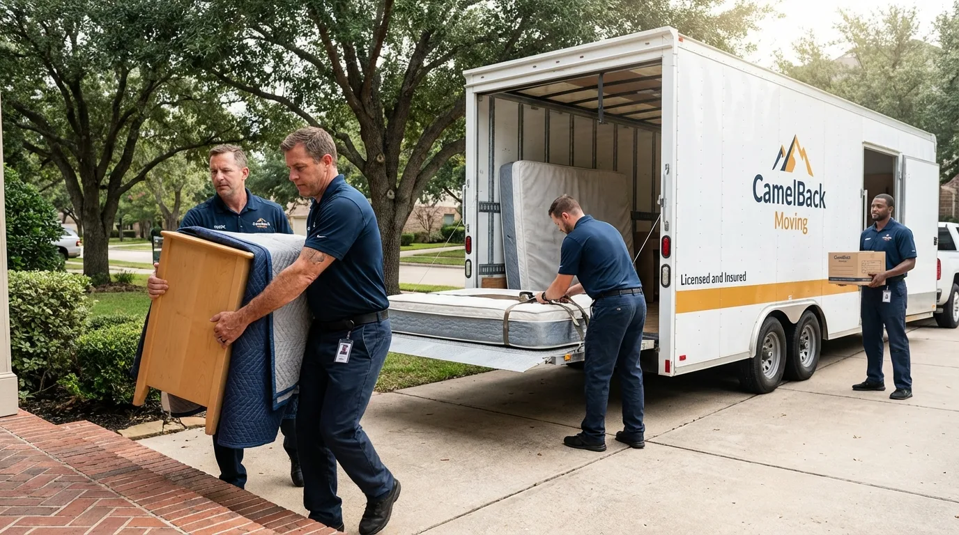 Crew loading residential truck for cross-state move from Hockessin, DE