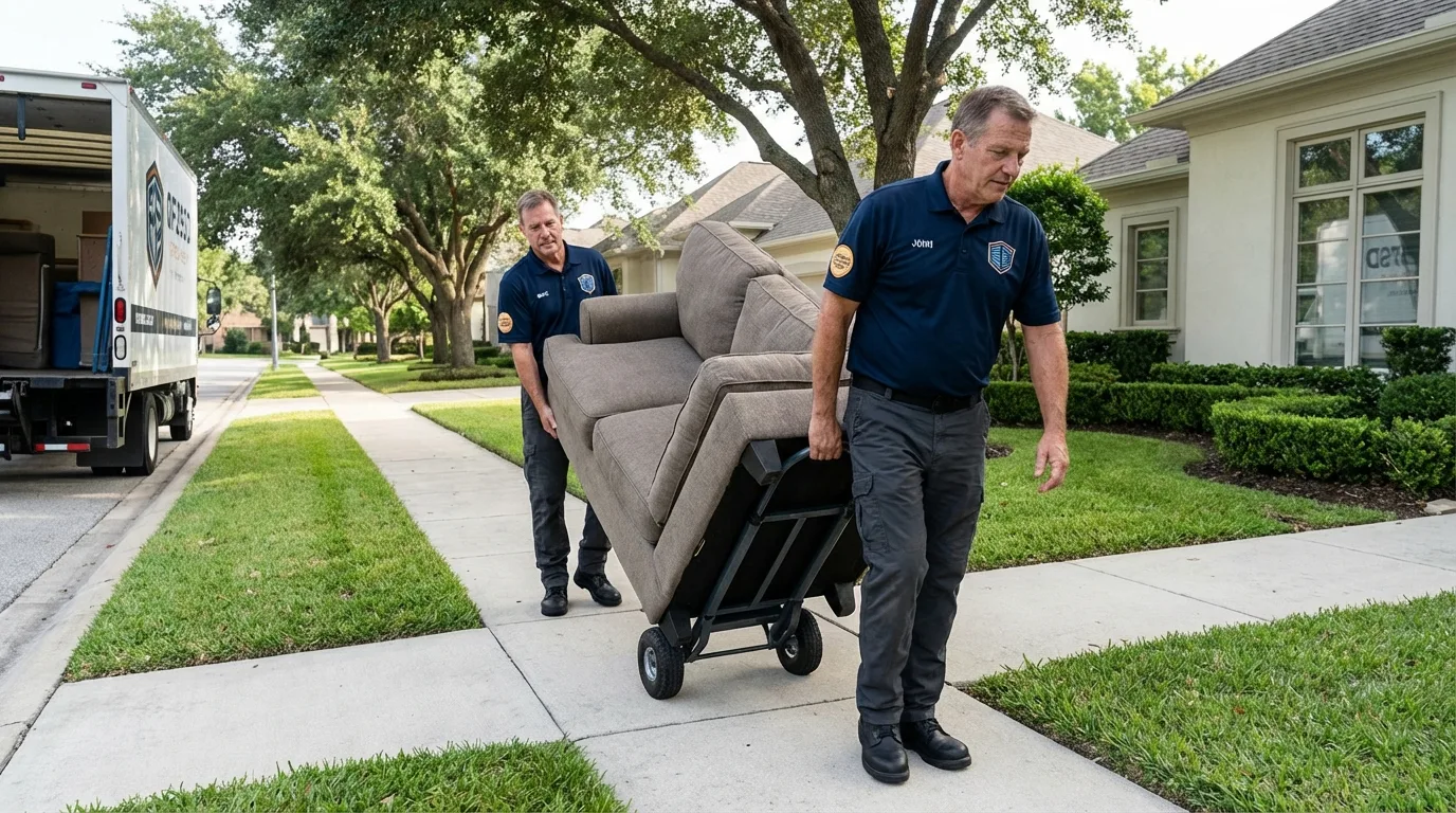 Local residential moving crew loading furniture in Hockessin, DE