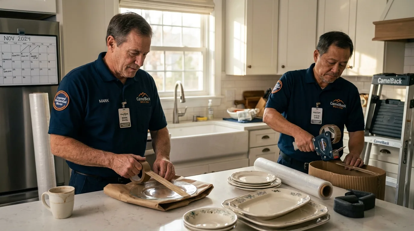 Professional crew packing kitchen dishware in Hockessin, DE